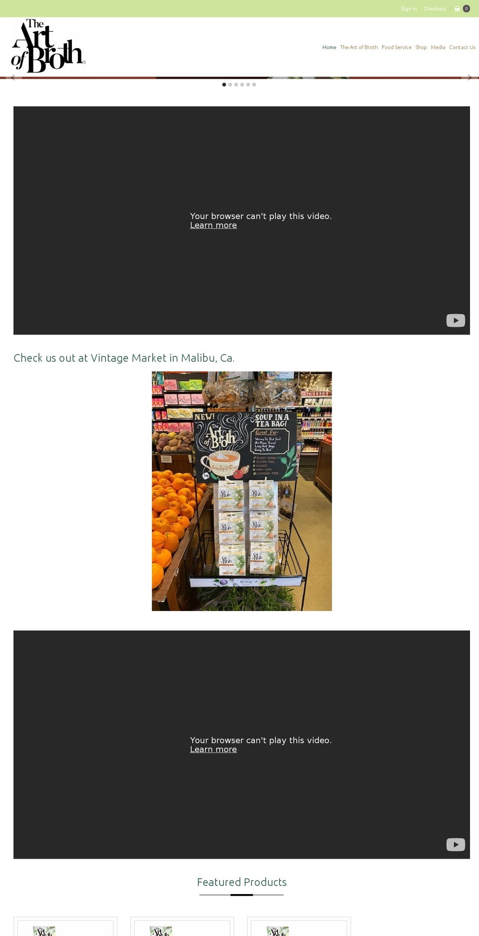 artofbroth.com — Shopify storefront screenshot