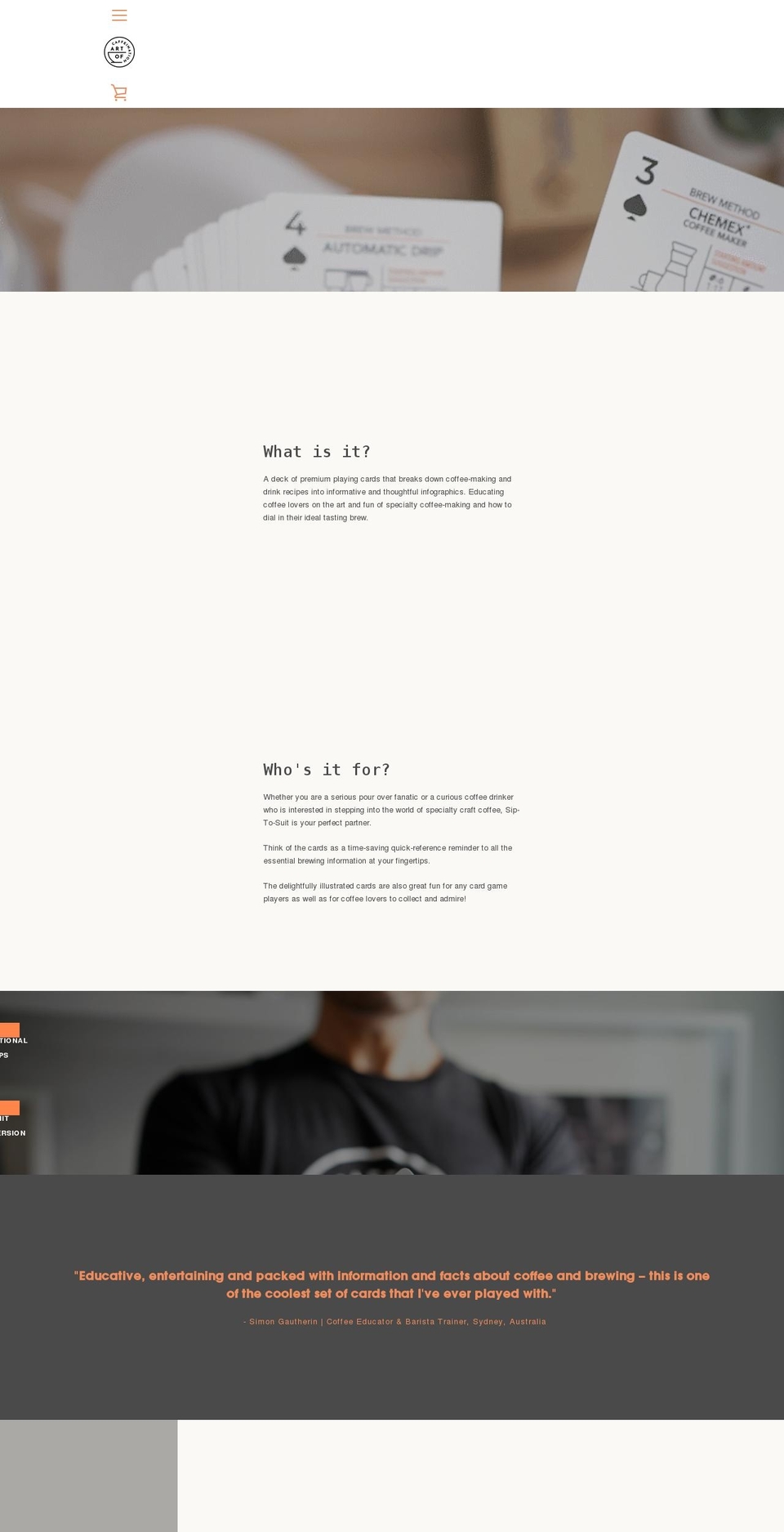 artofcaffeination.com shopify website screenshot