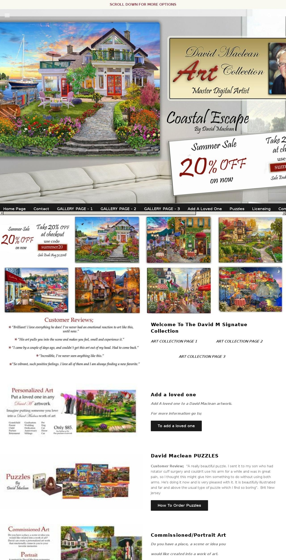 artofdavidm.com shopify website screenshot