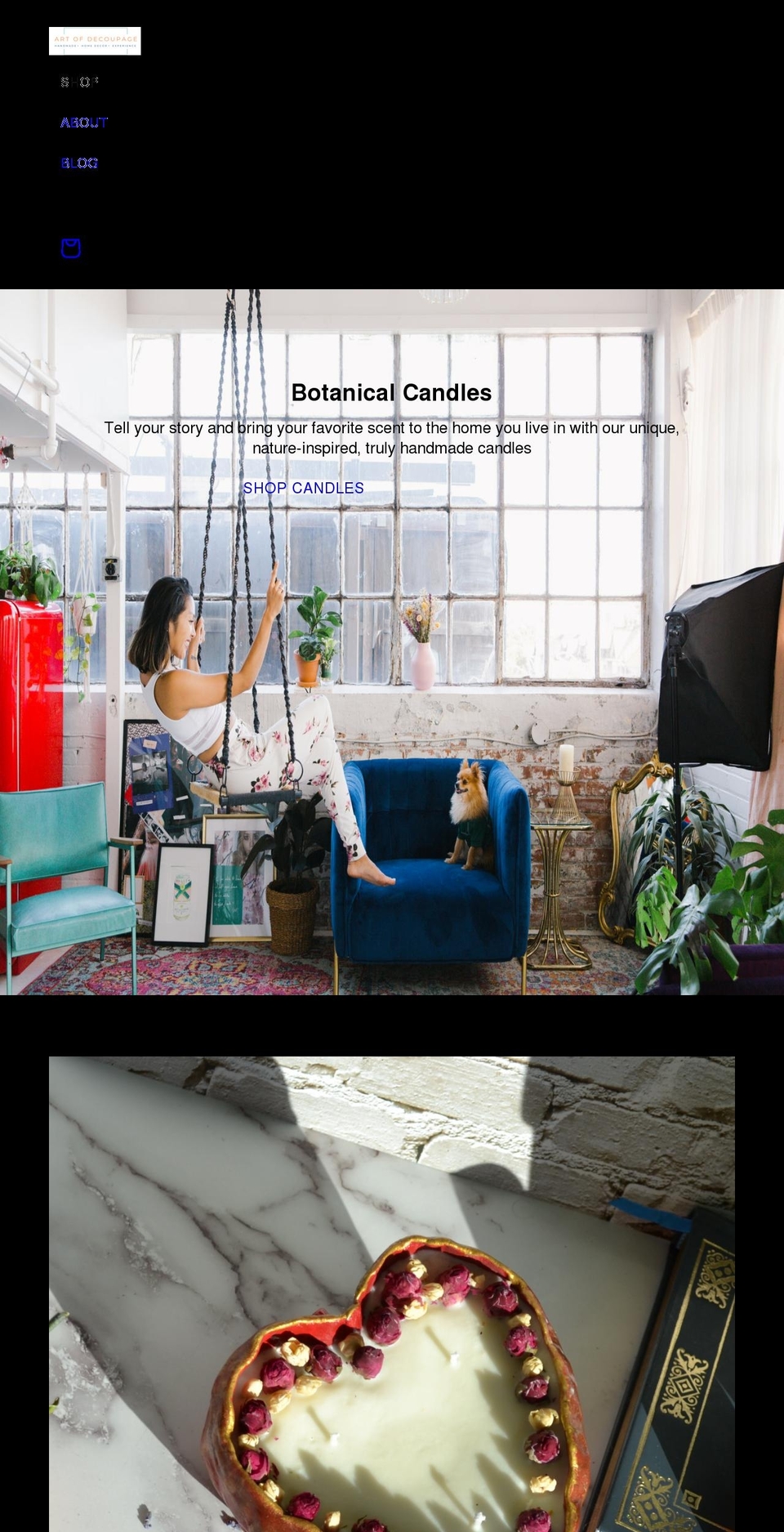 artofdecoupage.com shopify website screenshot