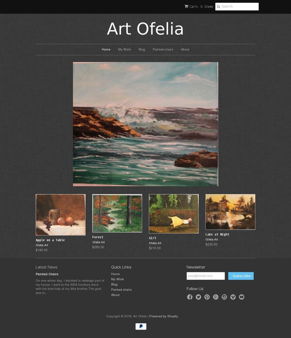 artofelia.com — Shopify storefront screenshot