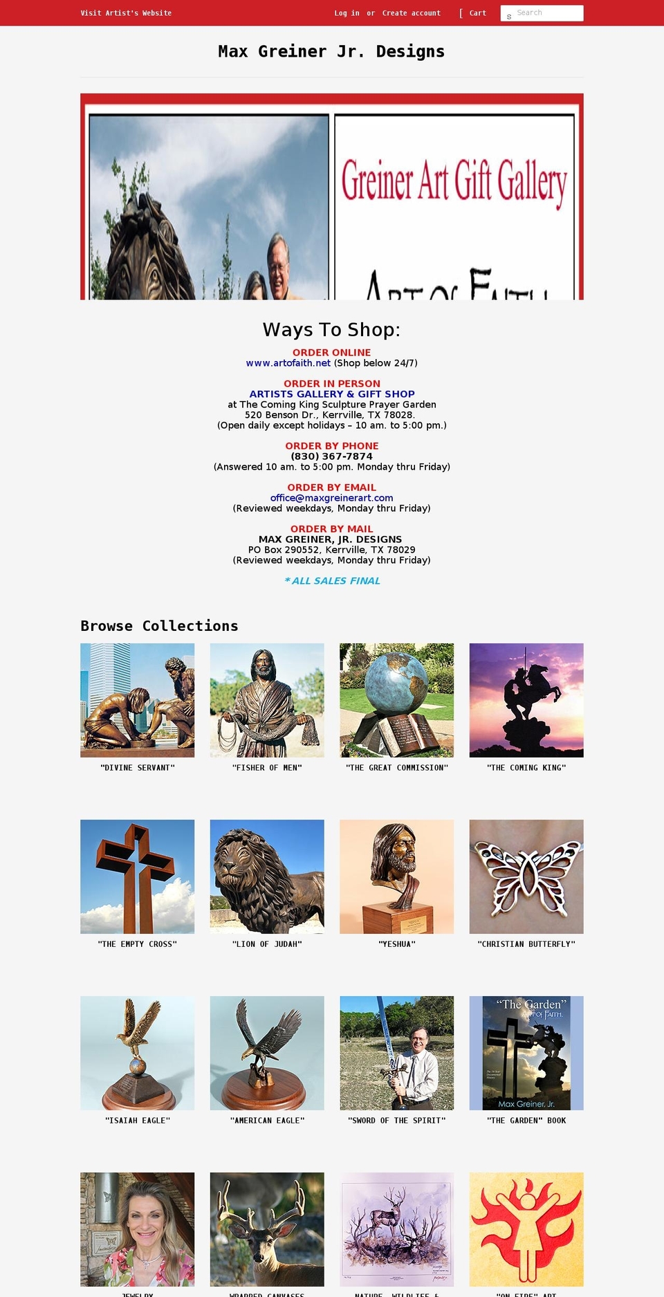 artoffaith.net shopify website screenshot