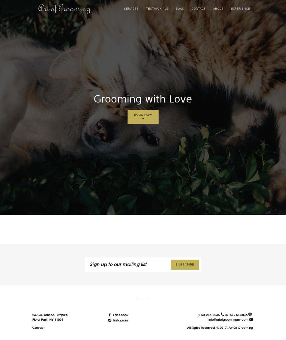 artofgroomingny.com shopify website screenshot