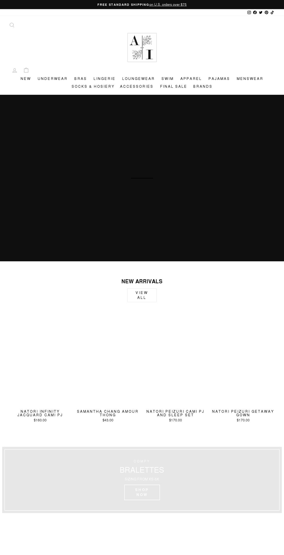 artofintimates.com shopify website screenshot