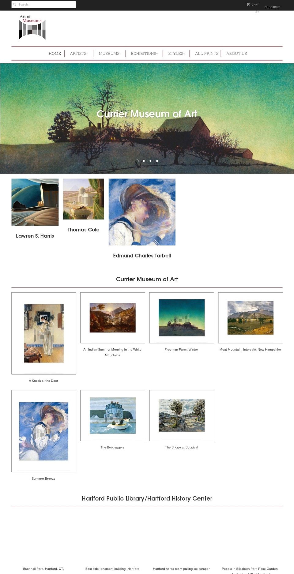 artofmuseums.com shopify website screenshot