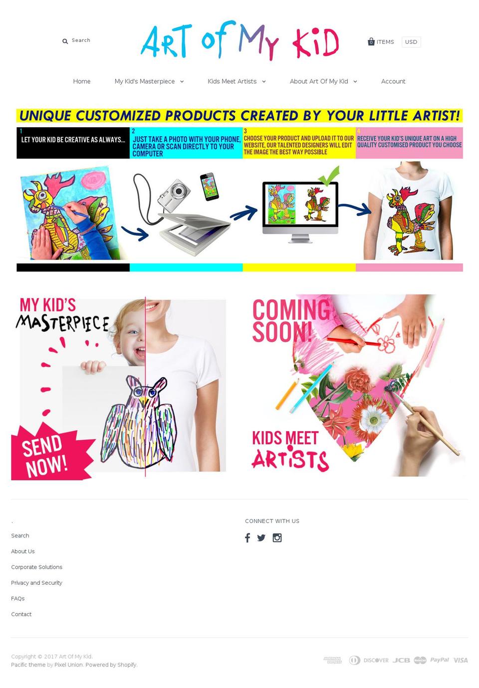 artofmykid.com shopify website screenshot