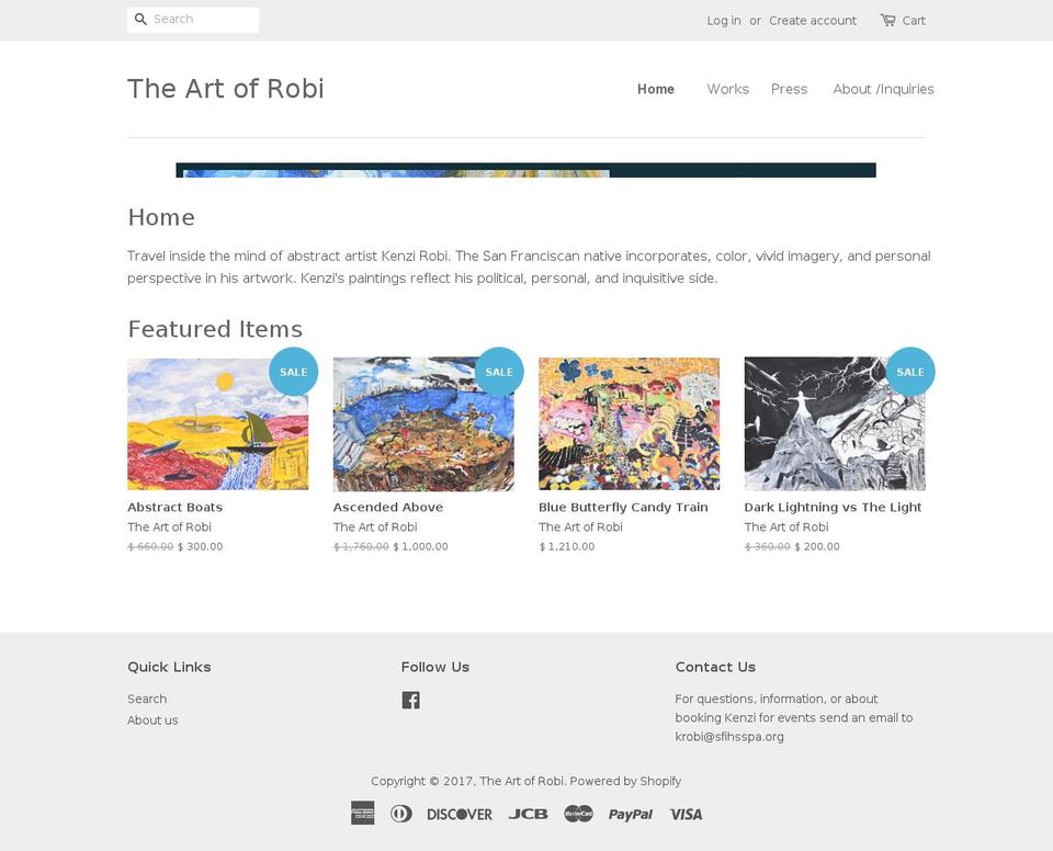 artofrobi.com shopify website screenshot