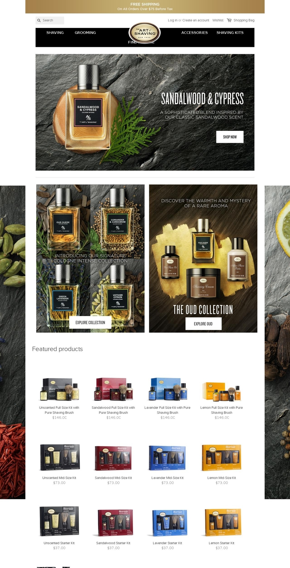 artofshavingcanada.com shopify website screenshot