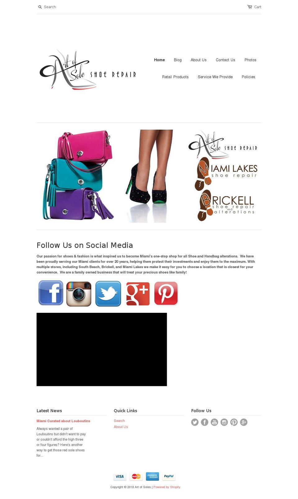 artofsoles.com — Shopify storefront screenshot