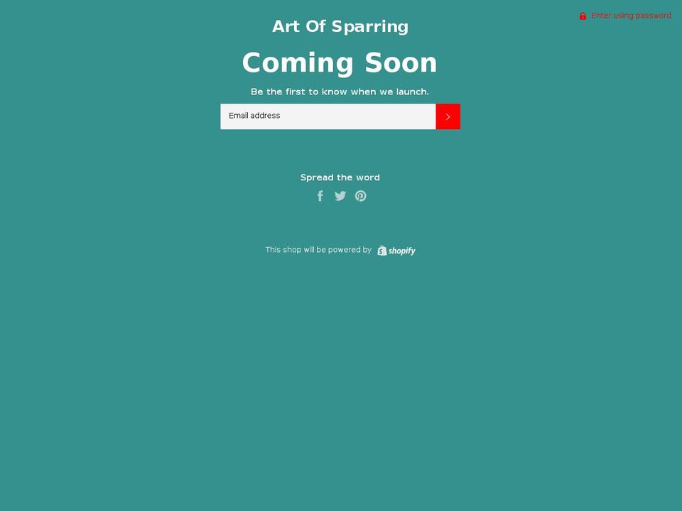 artofsparring.com — Shopify storefront screenshot