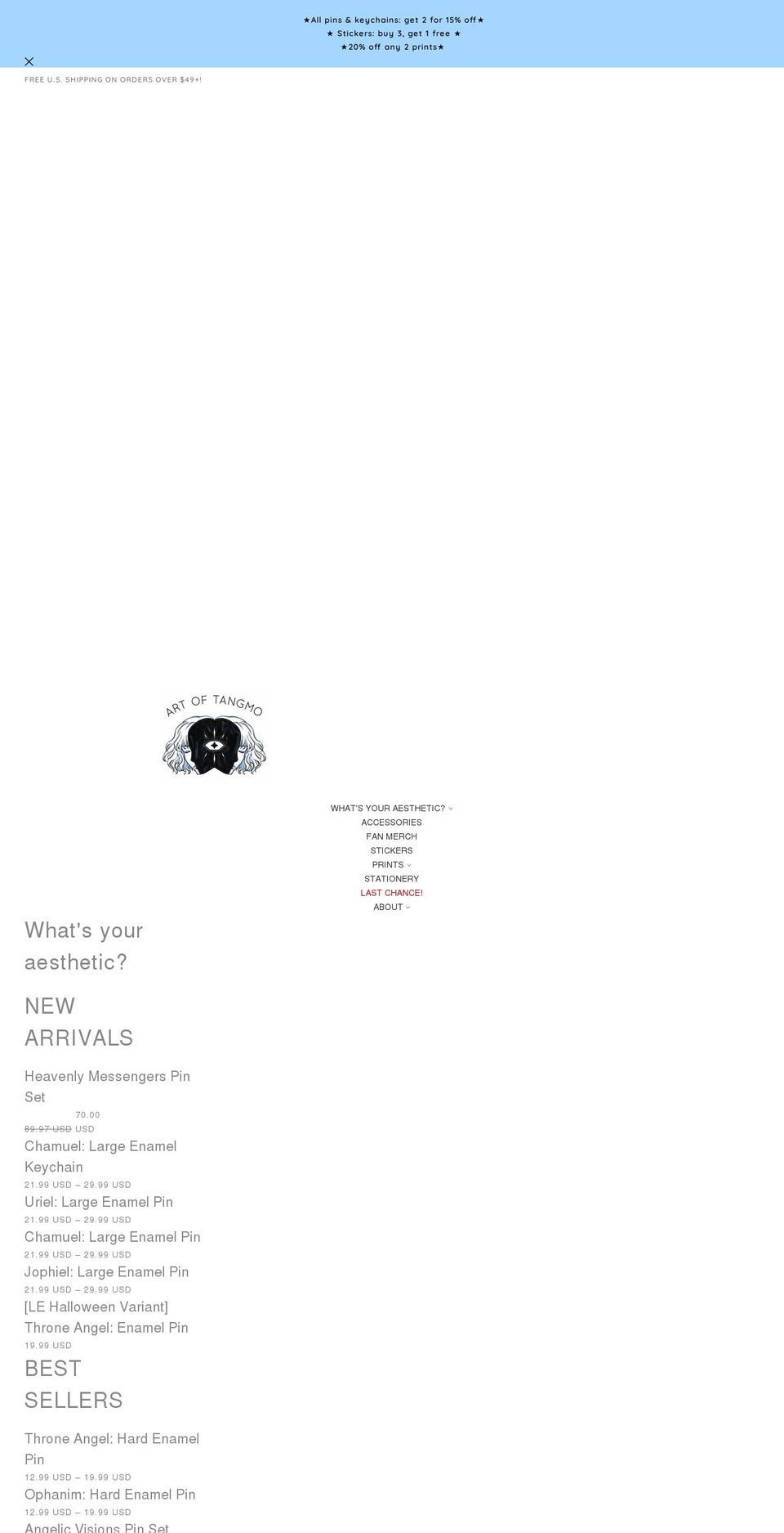 artoftangmo.com shopify website screenshot