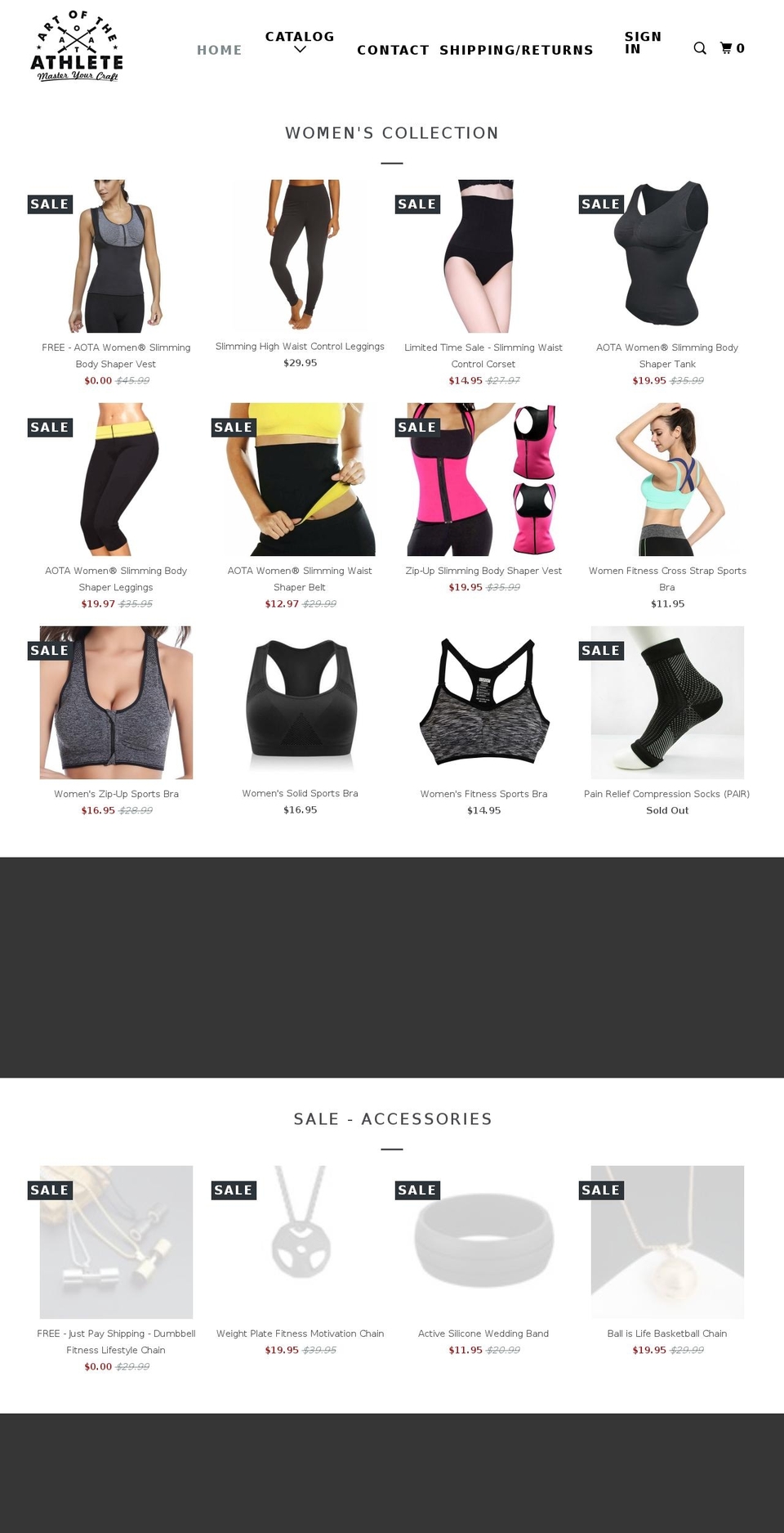 artoftheathlete.com — Shopify storefront screenshot