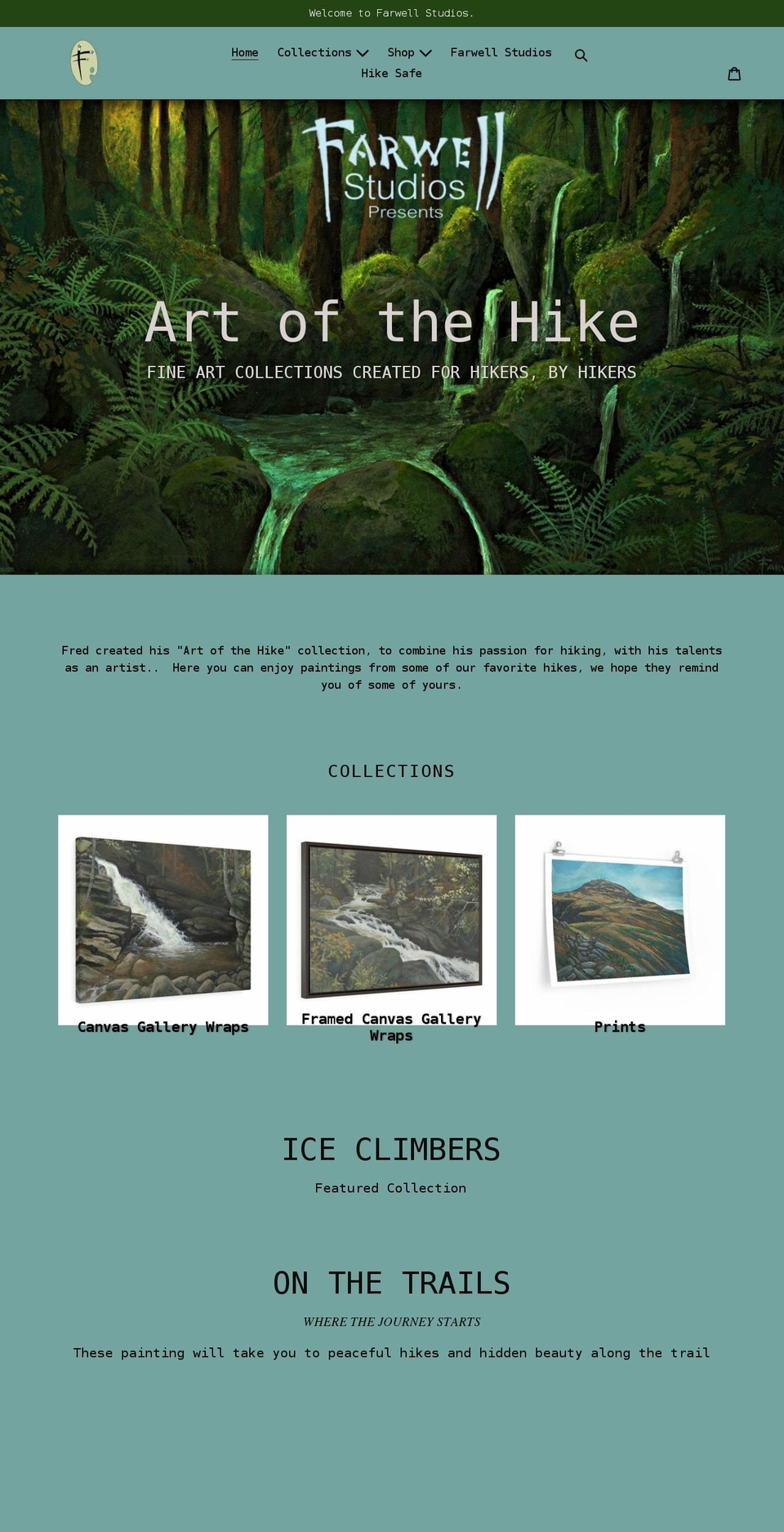 artofthehike.com shopify website screenshot