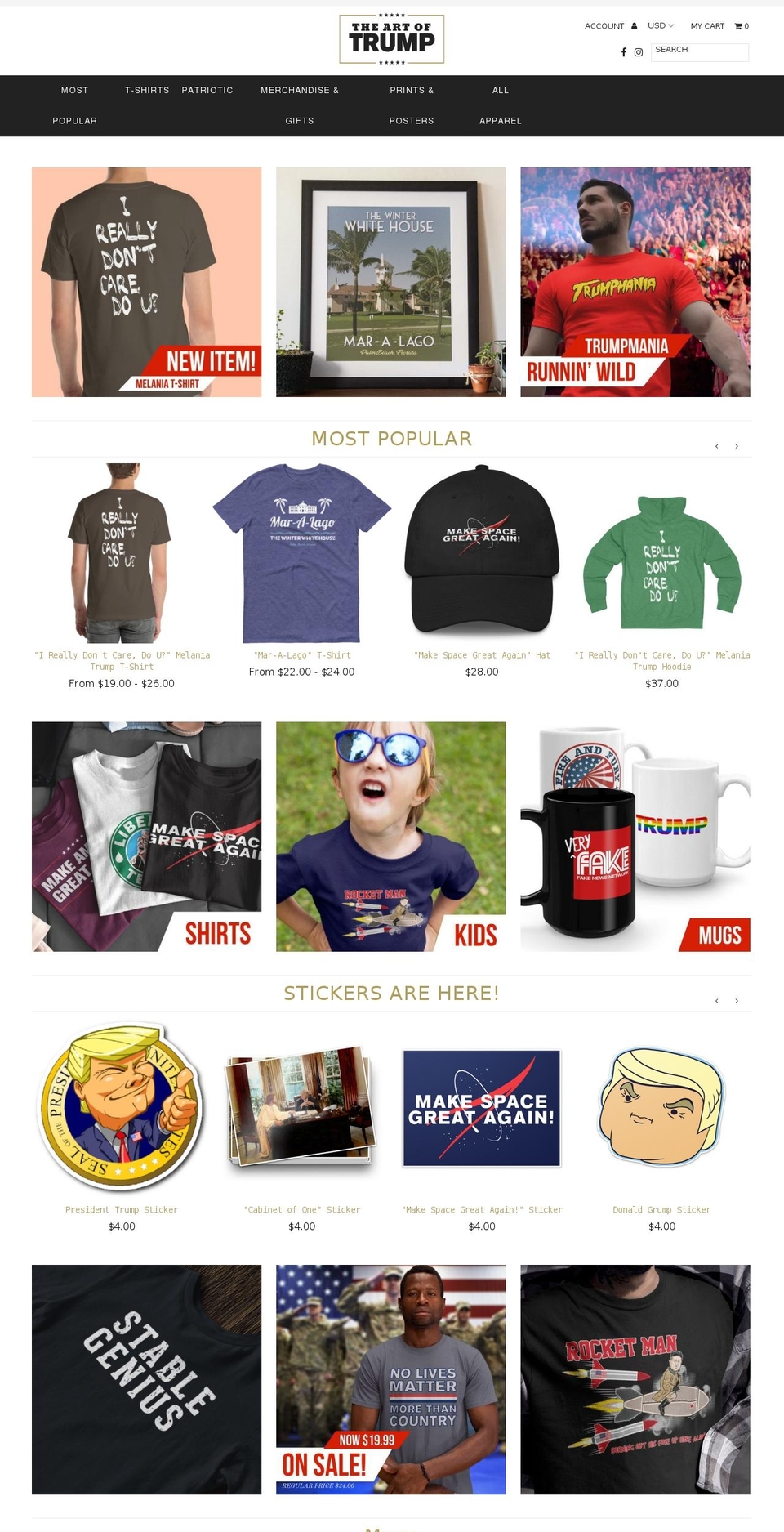 artoftrump.com — Shopify storefront screenshot