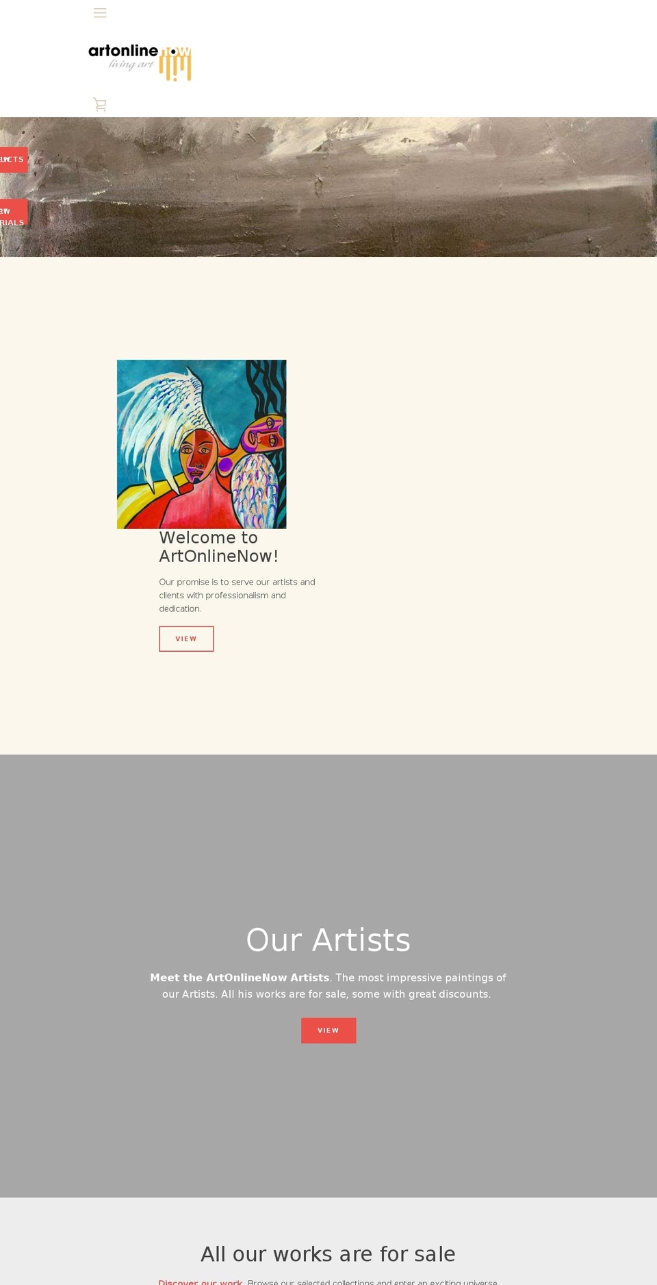 artonlinenow.com shopify website screenshot