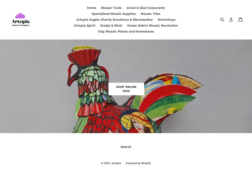 artopia-mosaics.myshopify.com shopify website screenshot