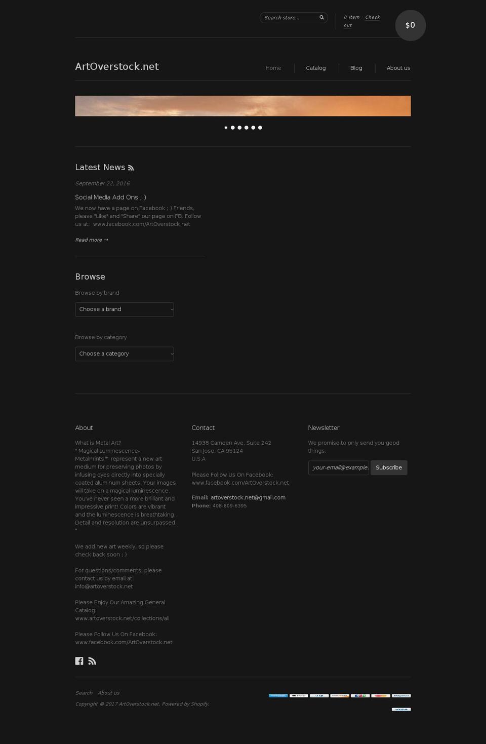 artoverstock.net shopify website screenshot