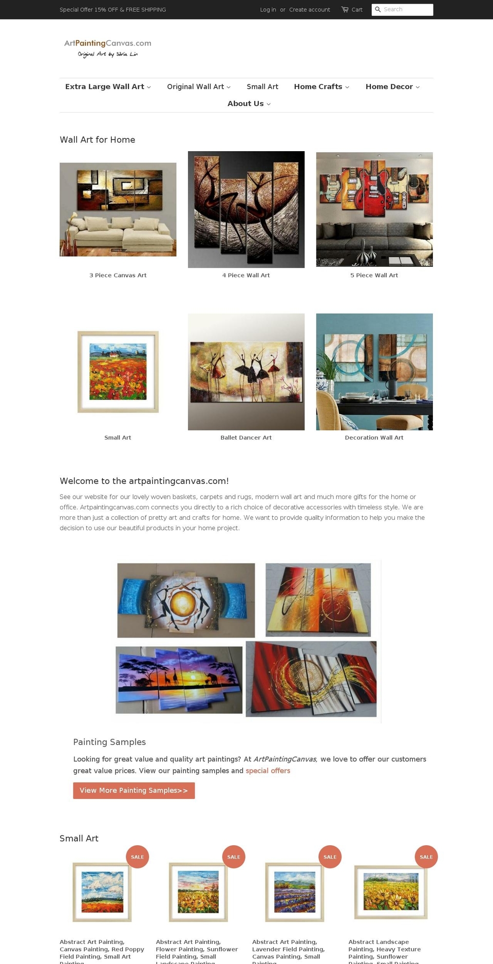 artpaintingcanvas.com shopify website screenshot