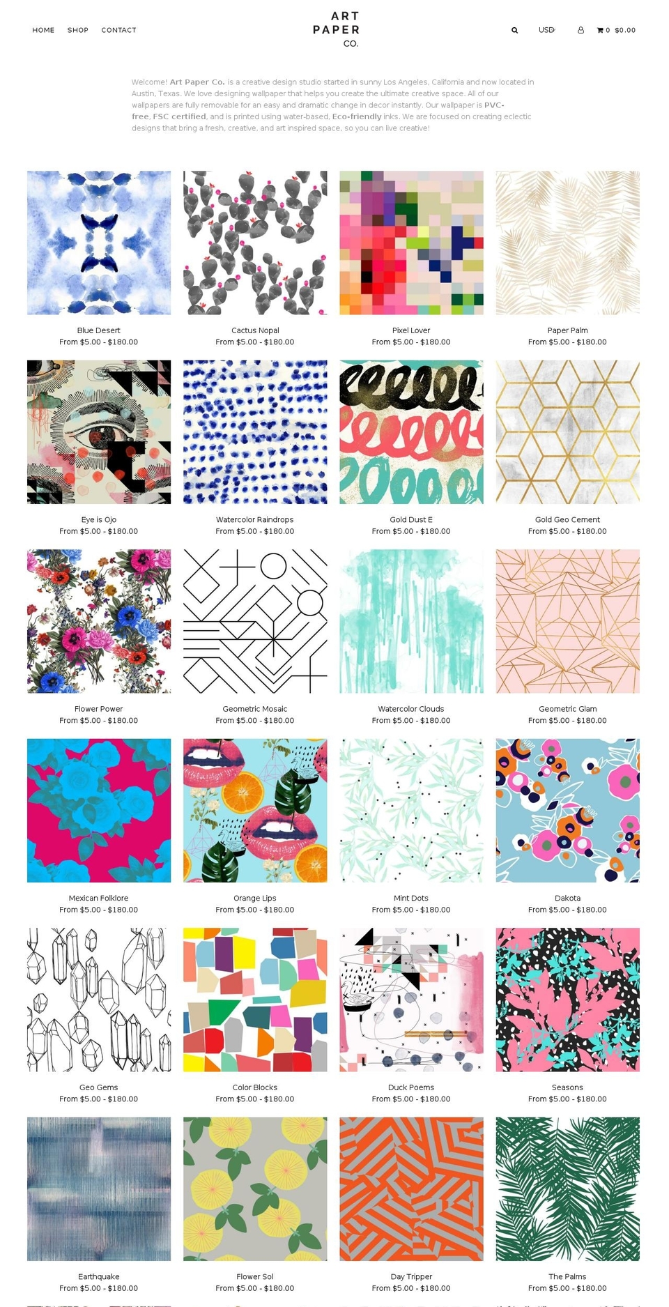 artpaperco.com — Shopify storefront screenshot