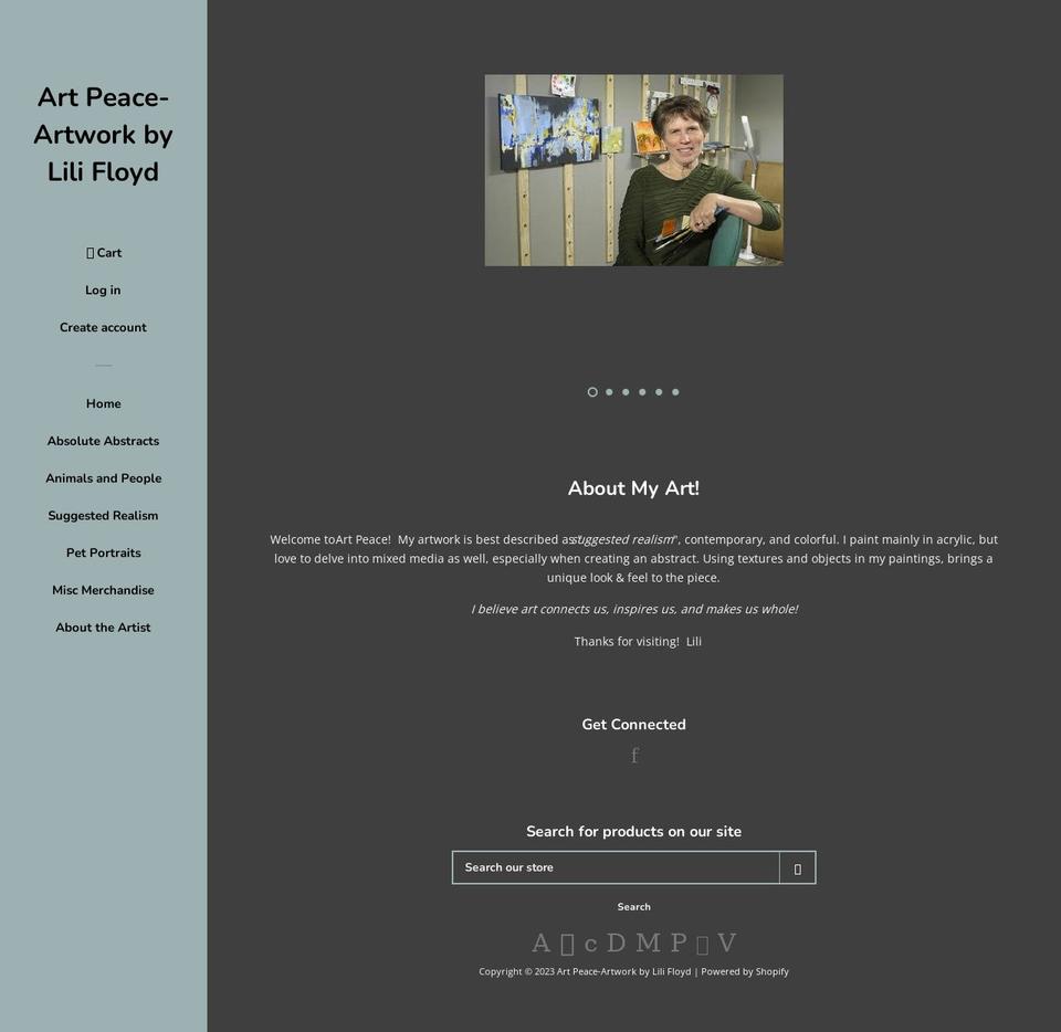 artpeacebylilifloyd.com — Shopify storefront screenshot
