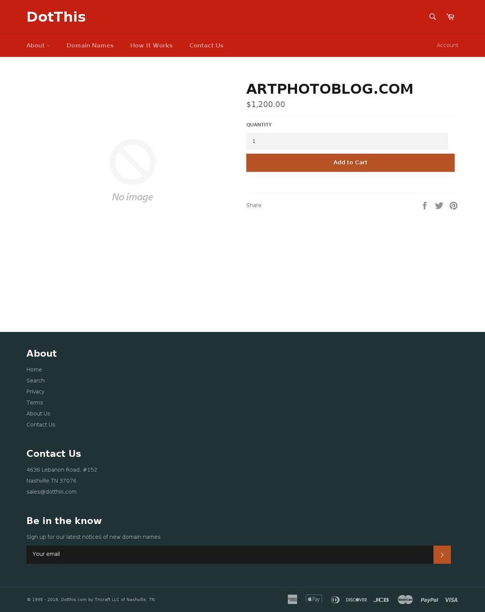 artphotoblog.com shopify website screenshot