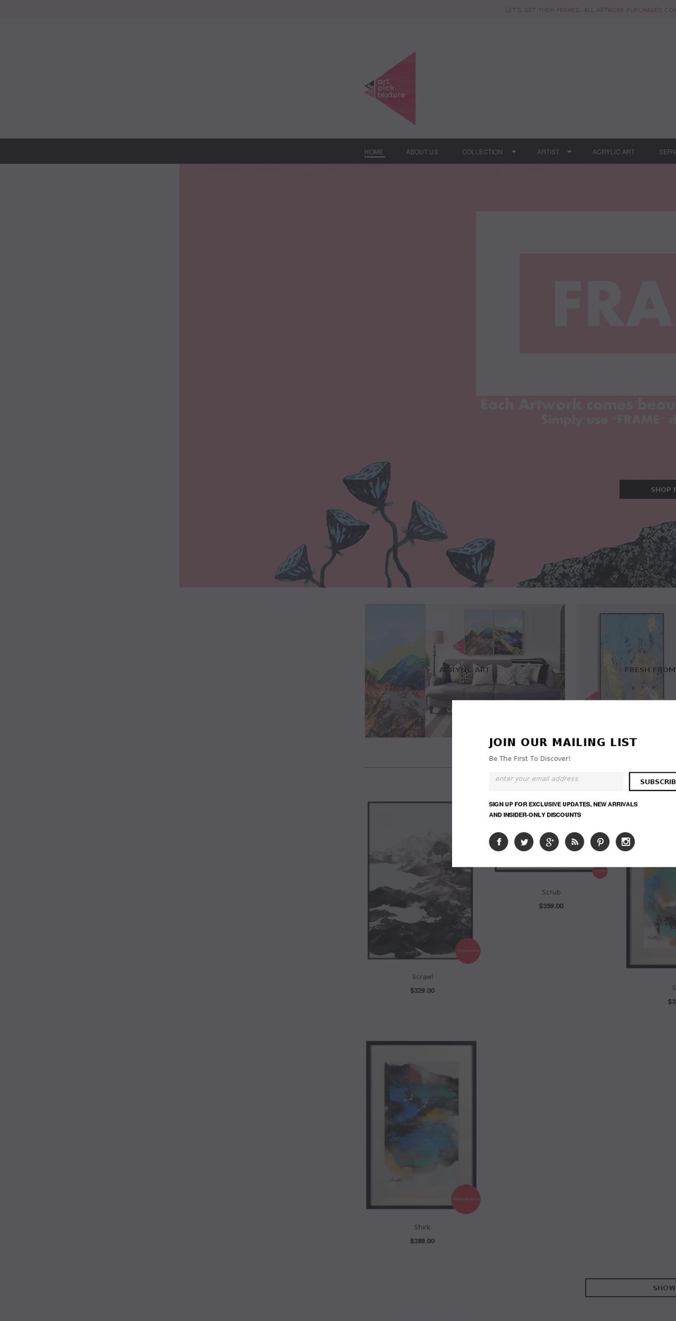 artpicktexture.com — Shopify storefront screenshot