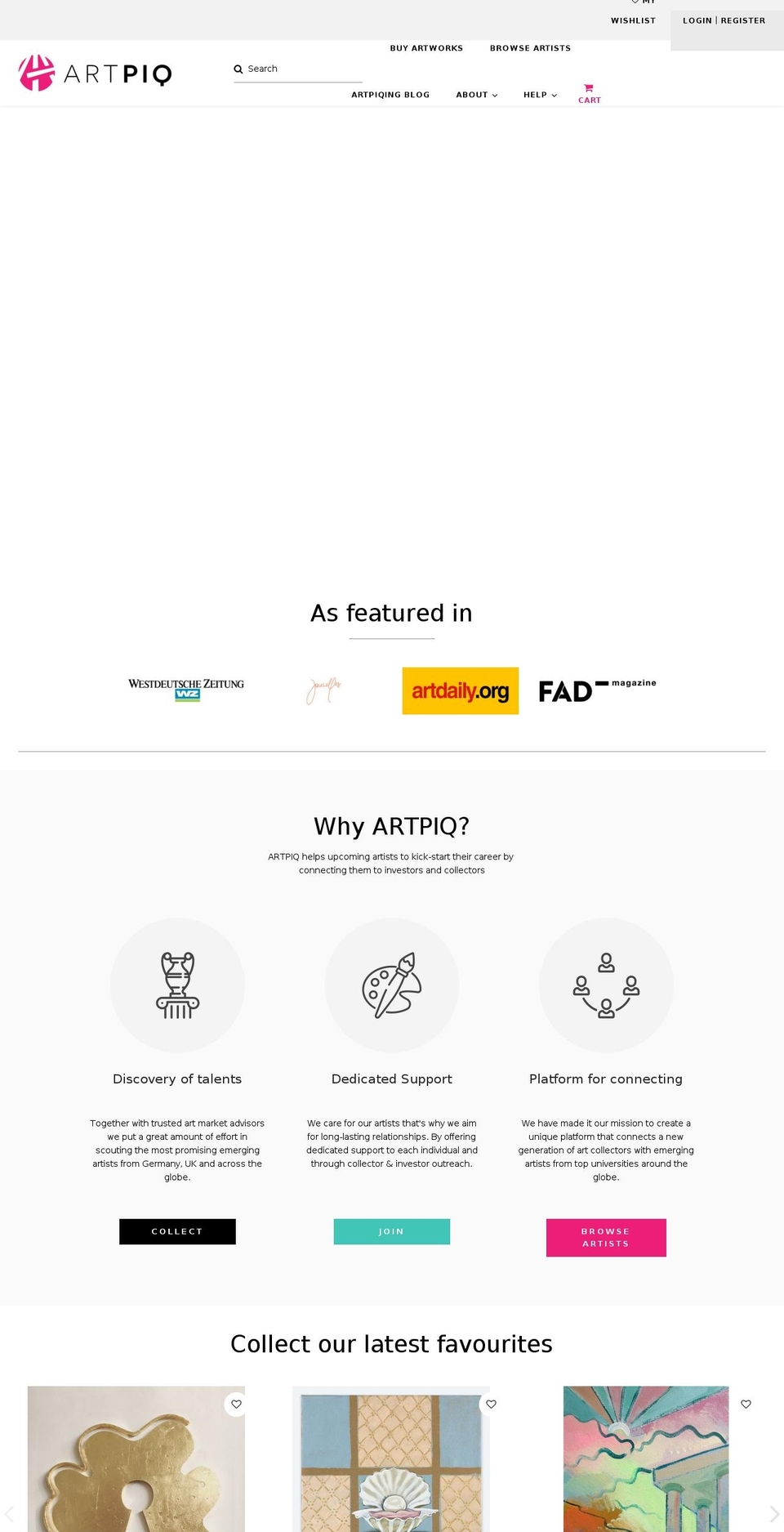 artpiq.net shopify website screenshot