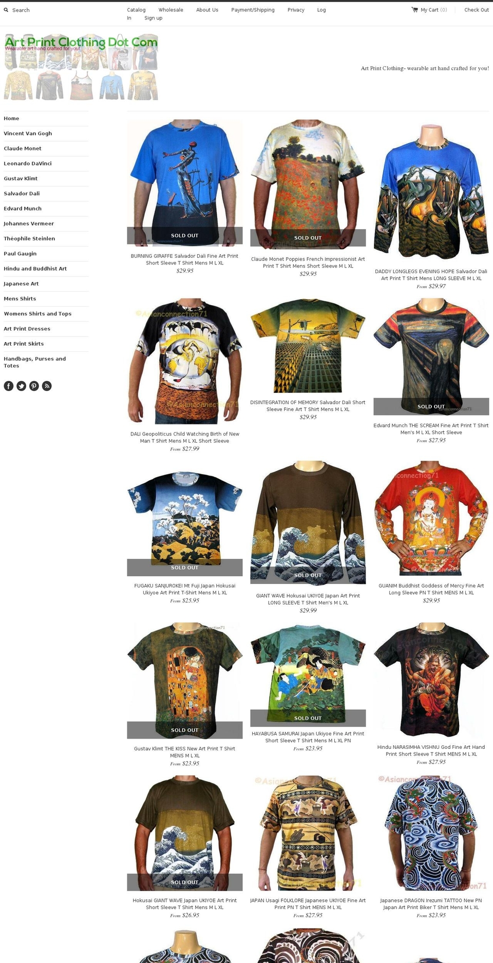artprintclothing.com shopify website screenshot