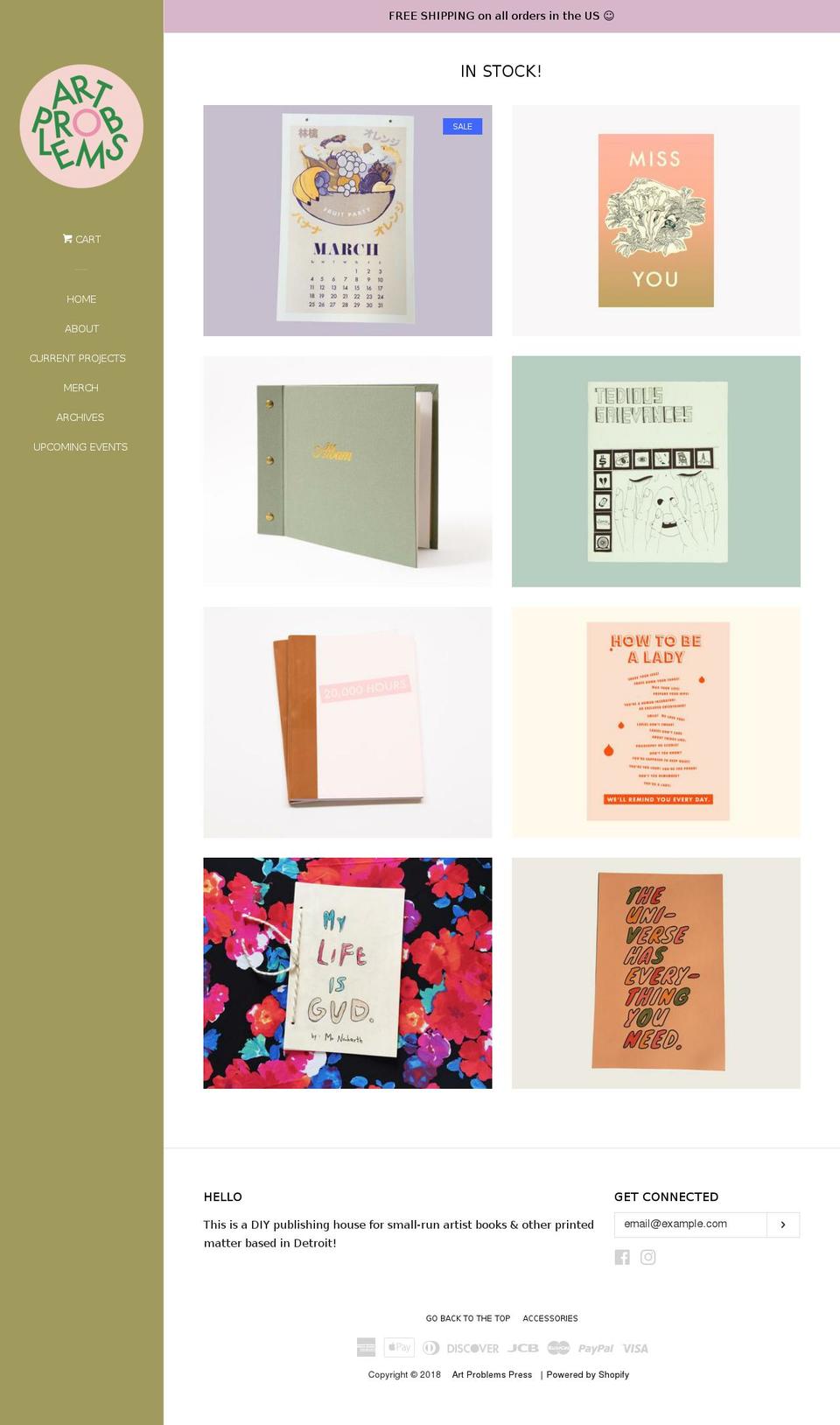 artproblems.com shopify website screenshot