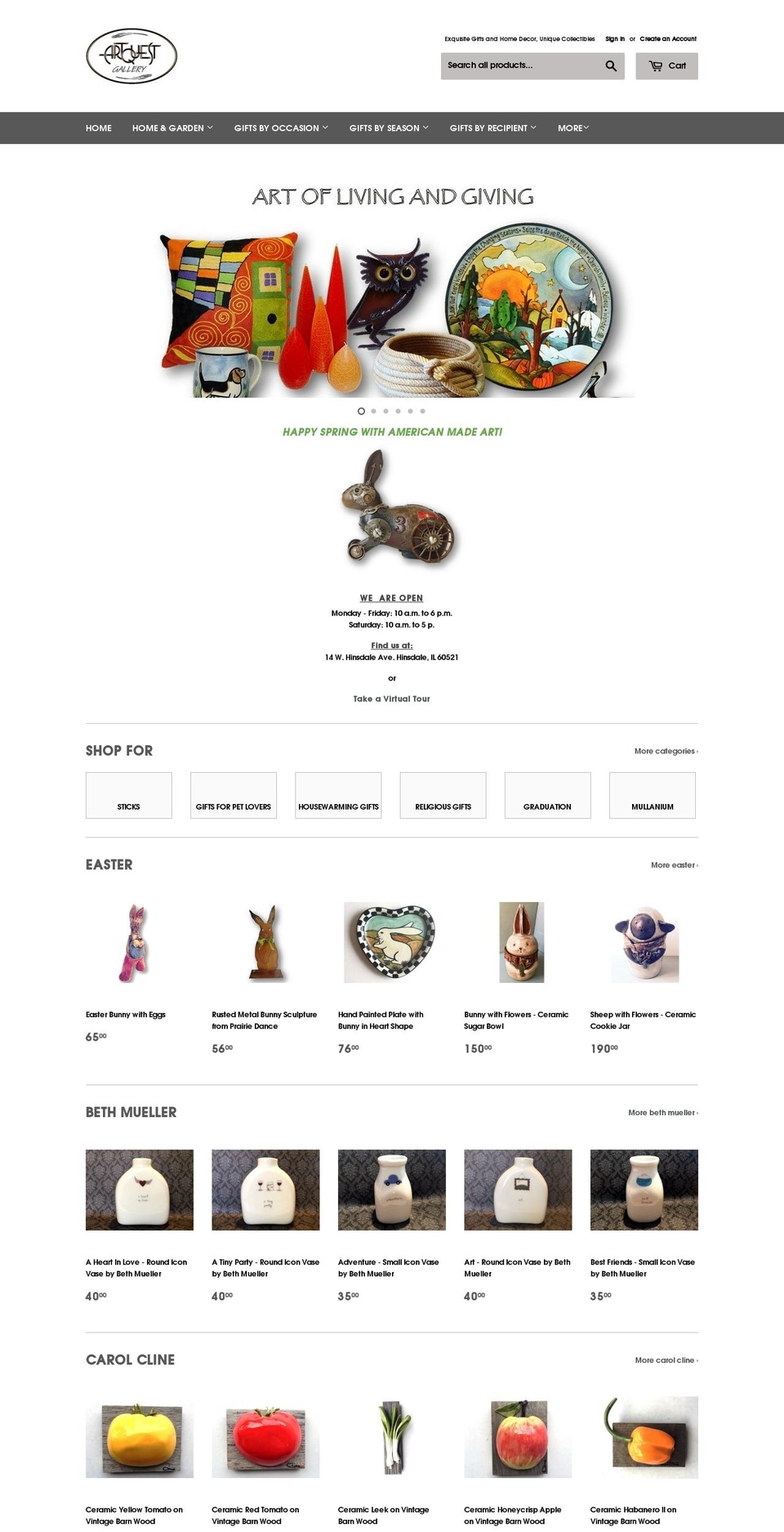 artquestgallery.com shopify website screenshot