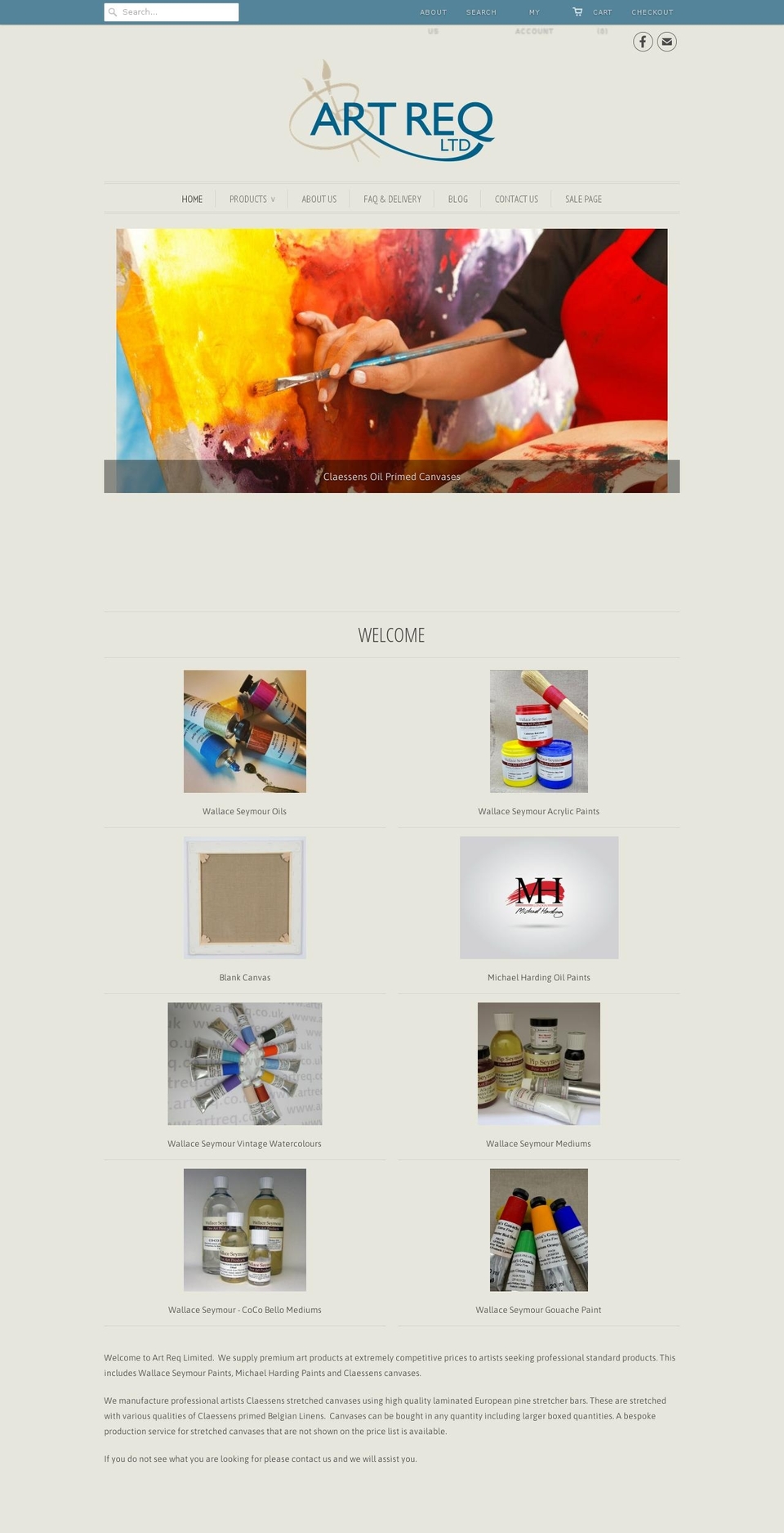 artreq.co.uk shopify website screenshot