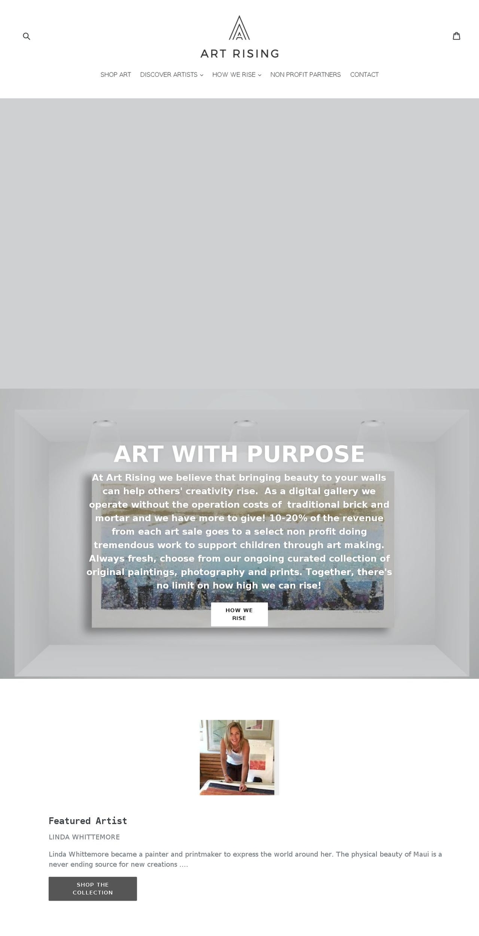 artrising.net shopify website screenshot