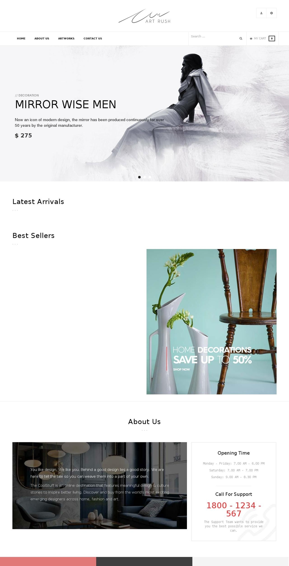 artrush.com — Shopify storefront screenshot