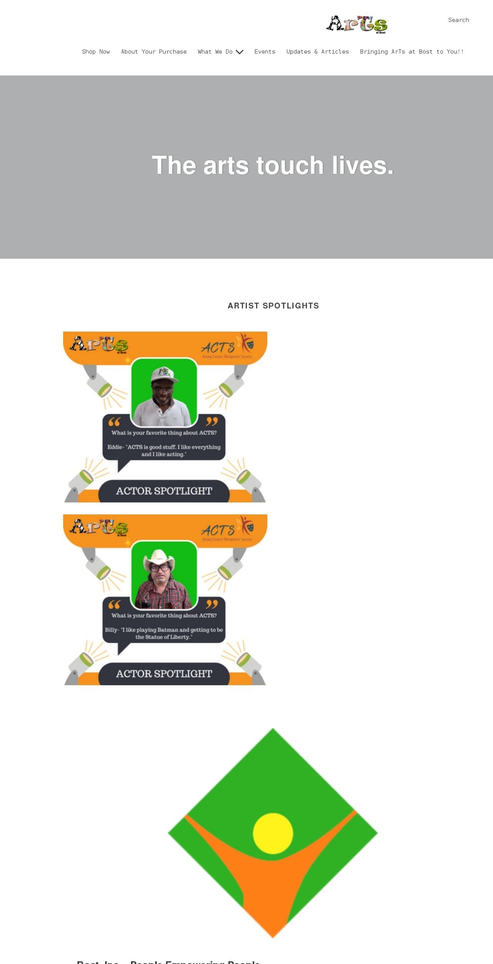 artsatbost.com shopify website screenshot