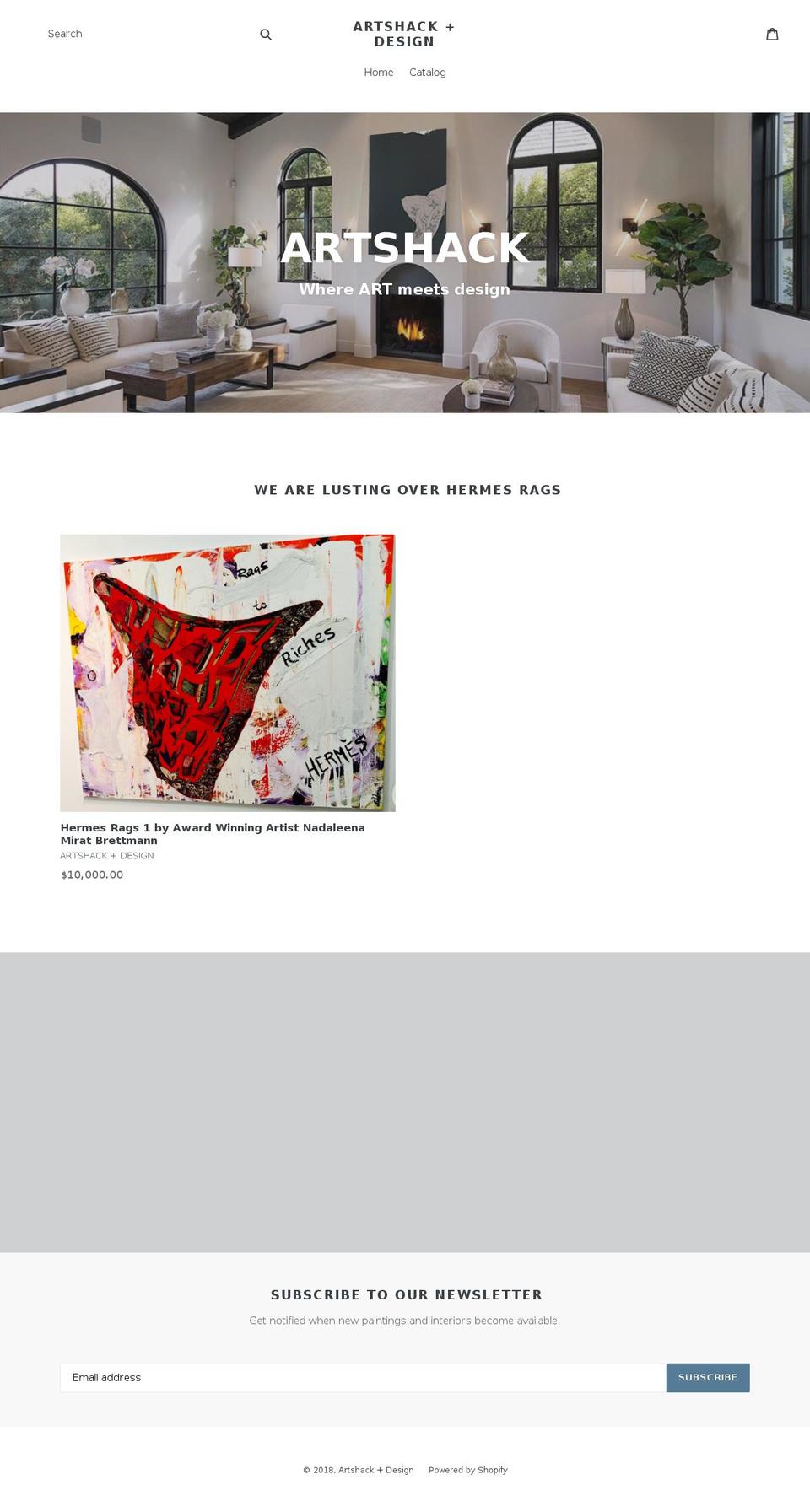 artshack.net shopify website screenshot