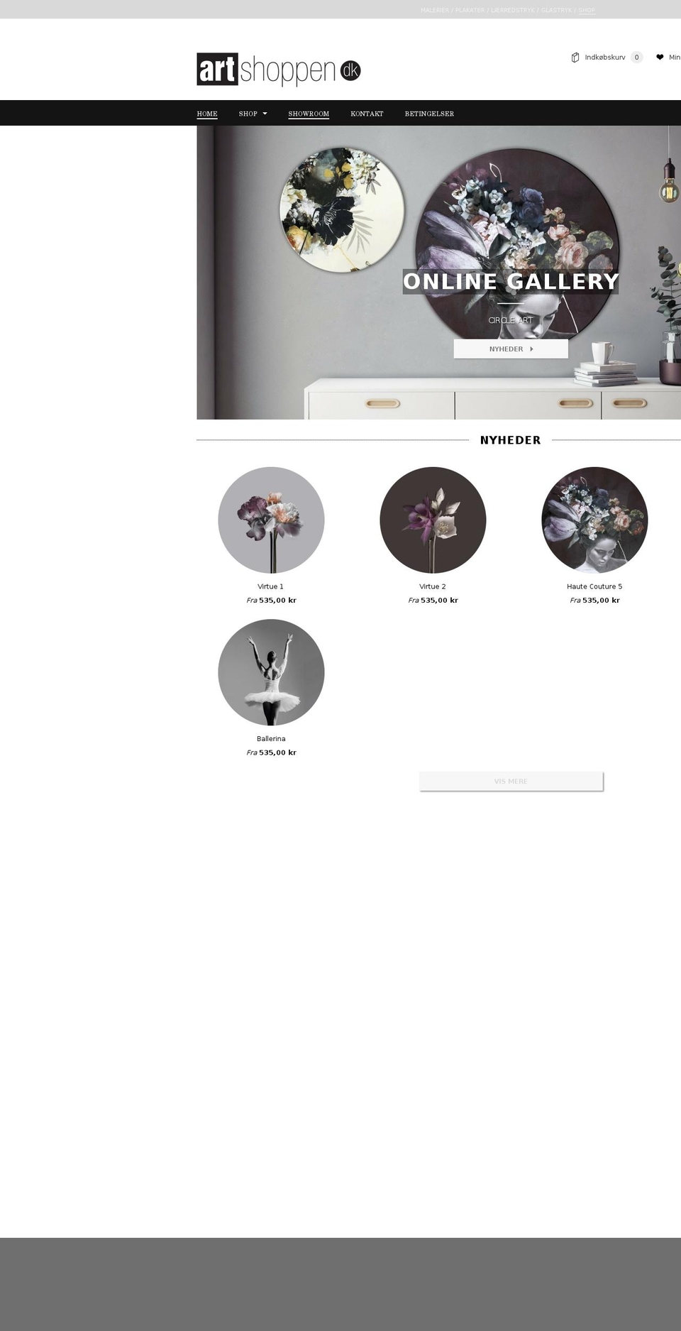 artshoppen.dk shopify website screenshot