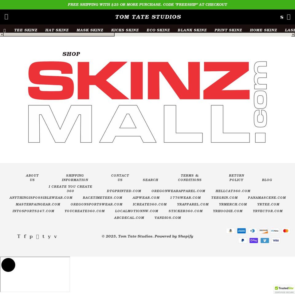 artskinz.com — Shopify storefront screenshot