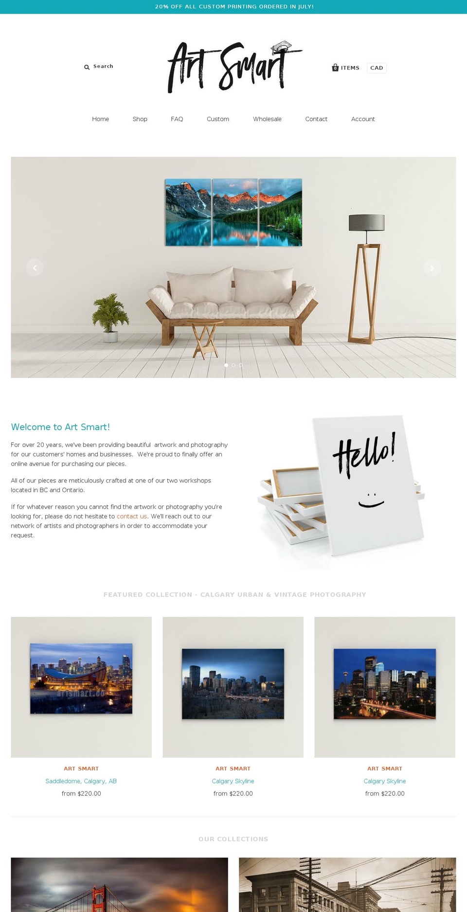 artsmart.co shopify website screenshot