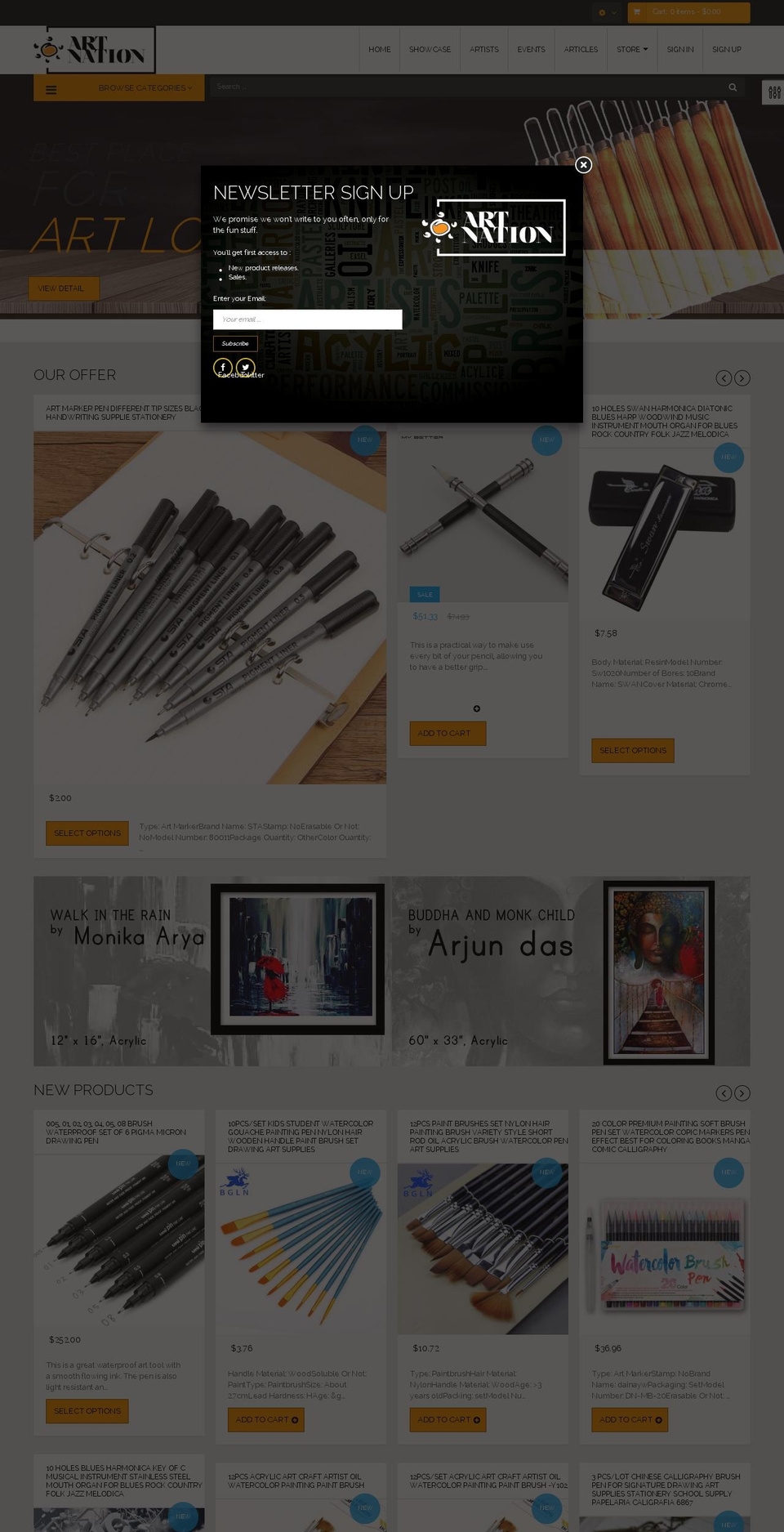 artsmelange.biz shopify website screenshot