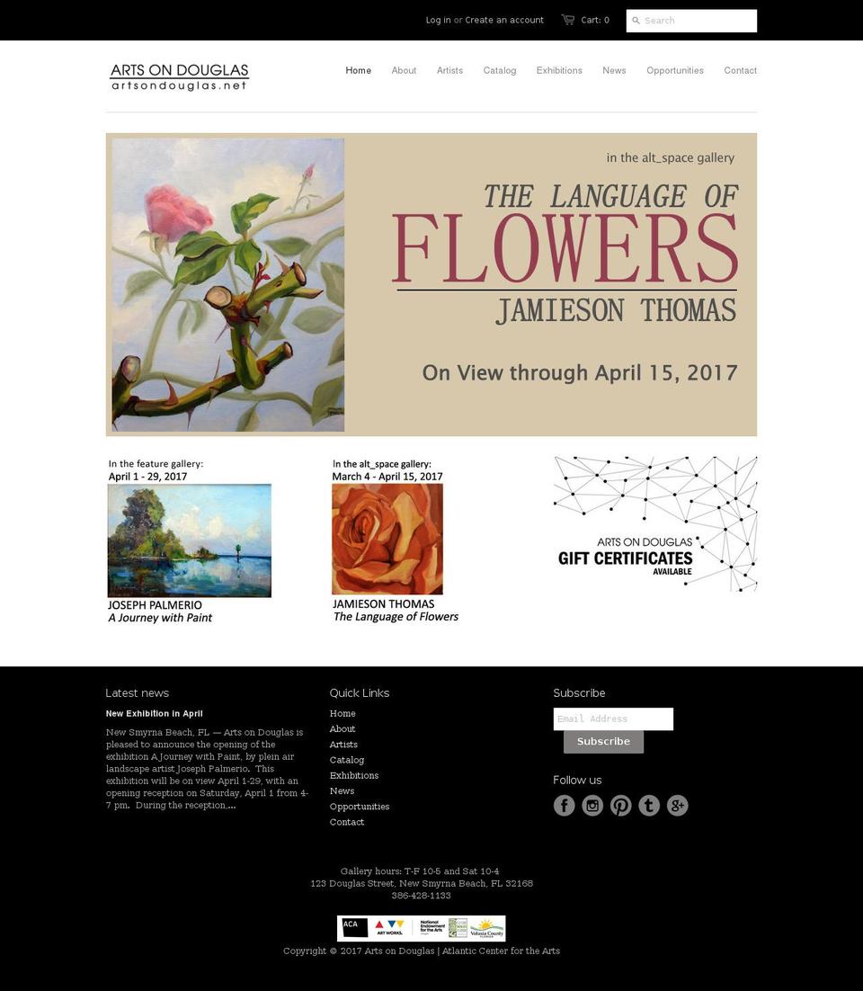 artsondouglas.net shopify website screenshot