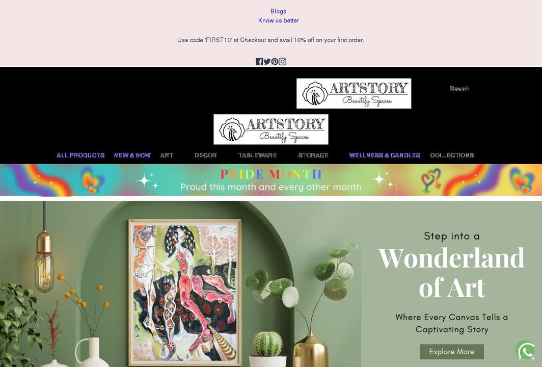 artstoryonline.com shopify website screenshot