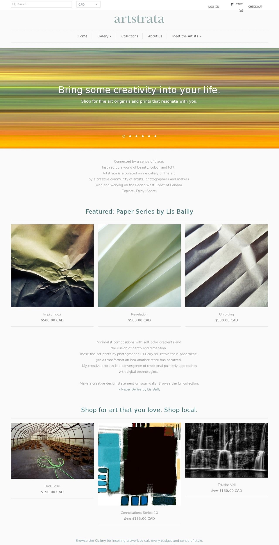 artstrata.com shopify website screenshot