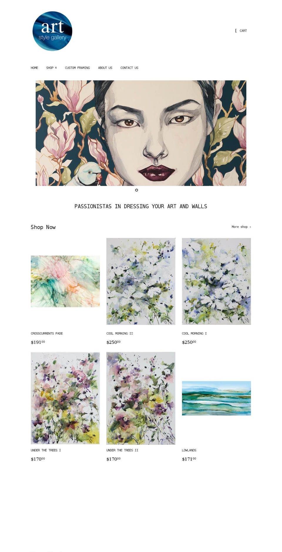 artstylegallery.com.au shopify website screenshot