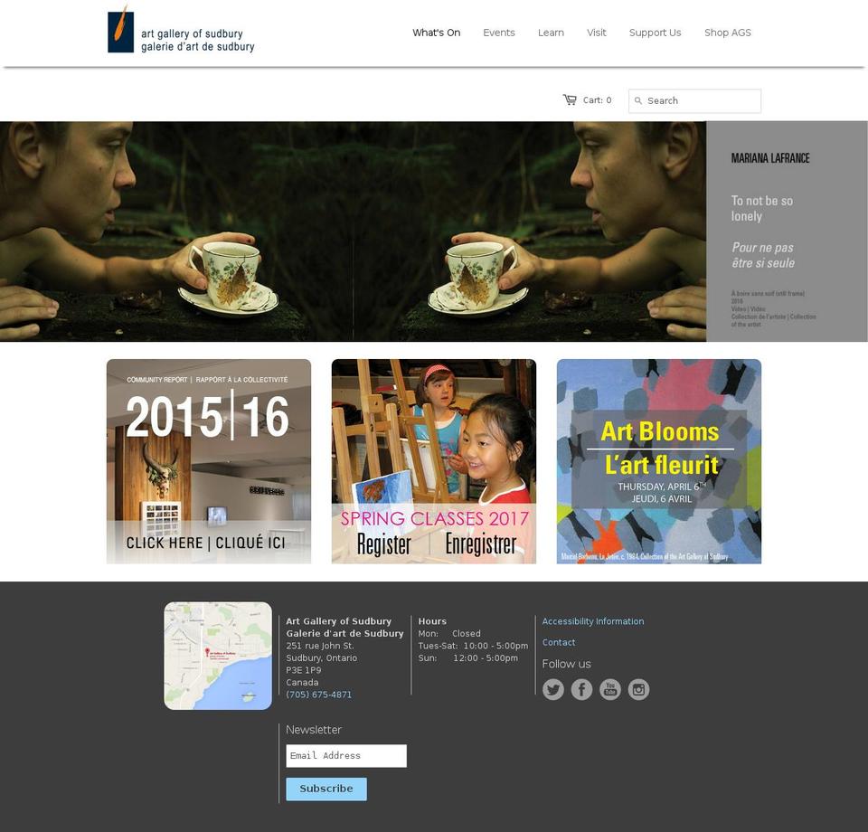 artsudbury.com shopify website screenshot