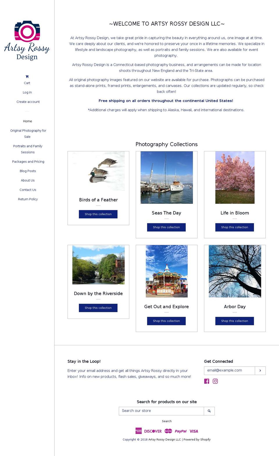artsyrossydesign.com — Shopify storefront screenshot