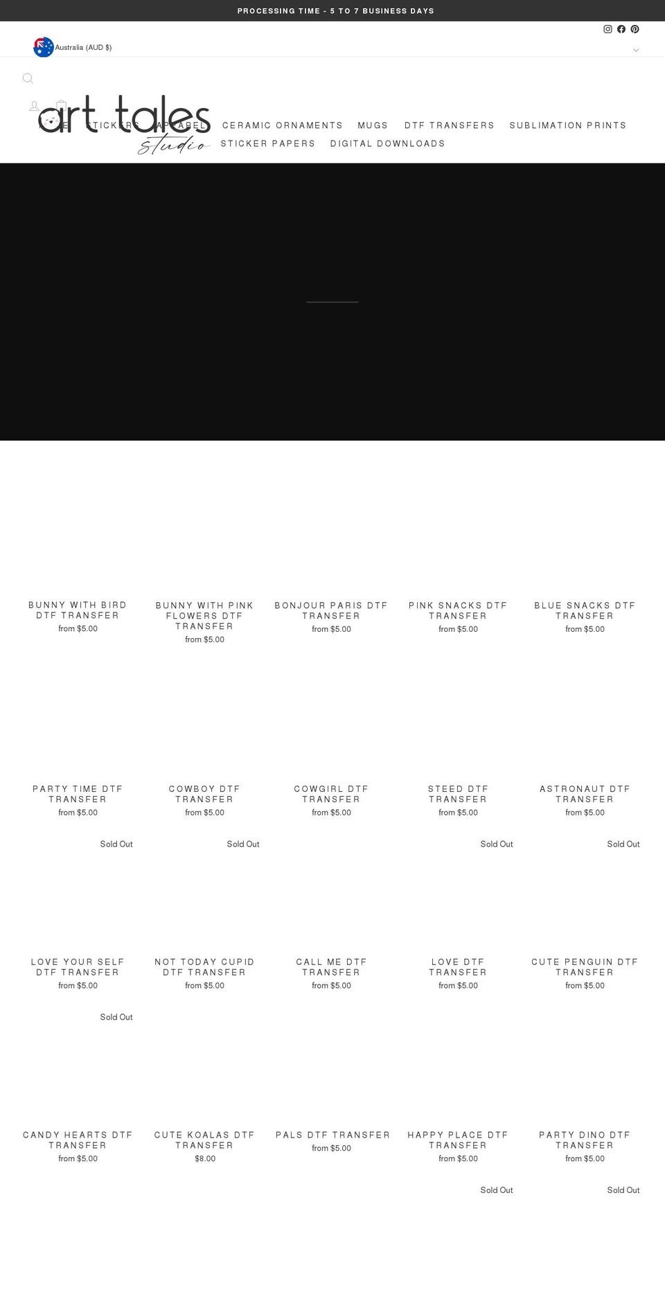 arttalesstudio.com shopify website screenshot