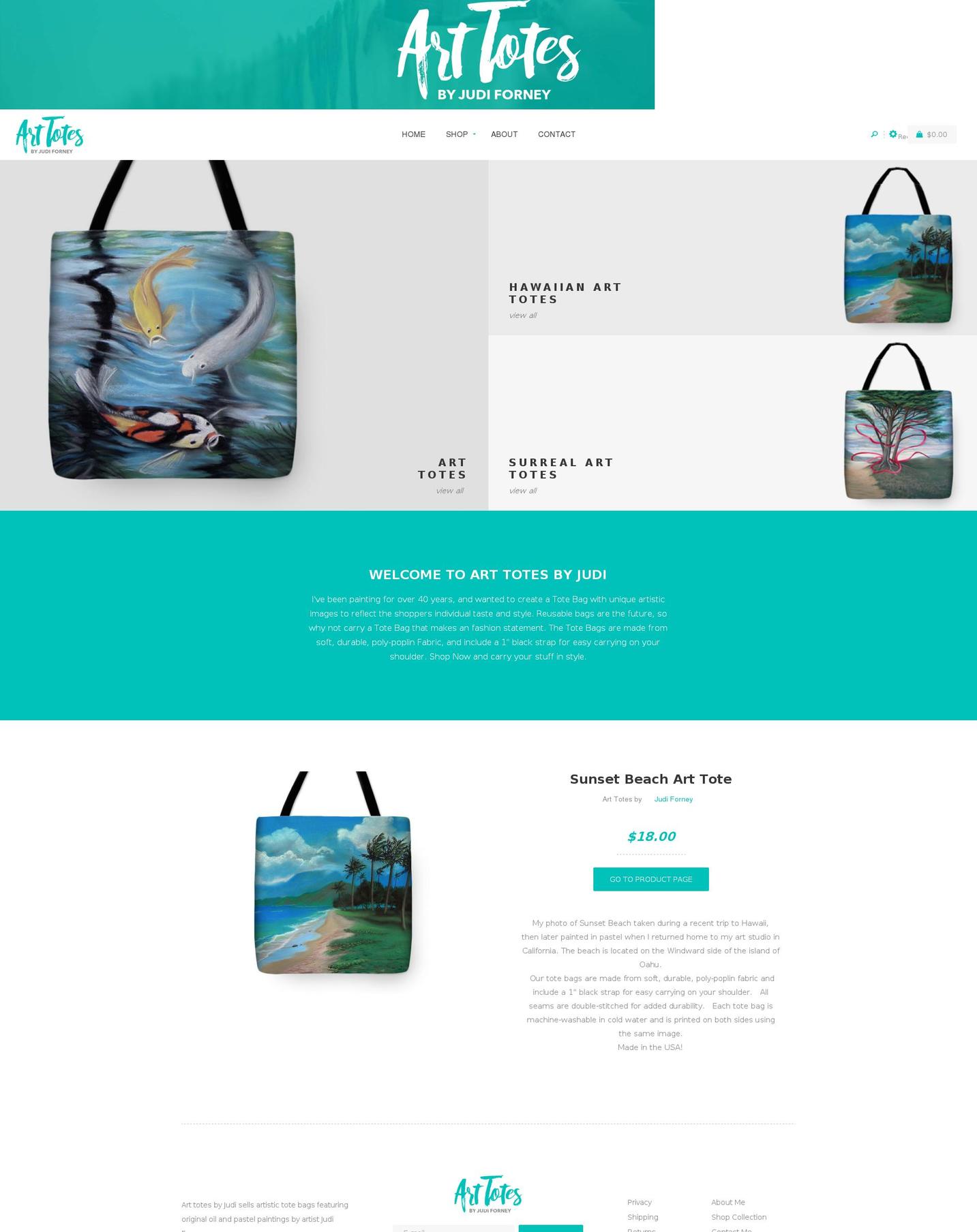 arttotesbyjudi.com — Shopify storefront screenshot
