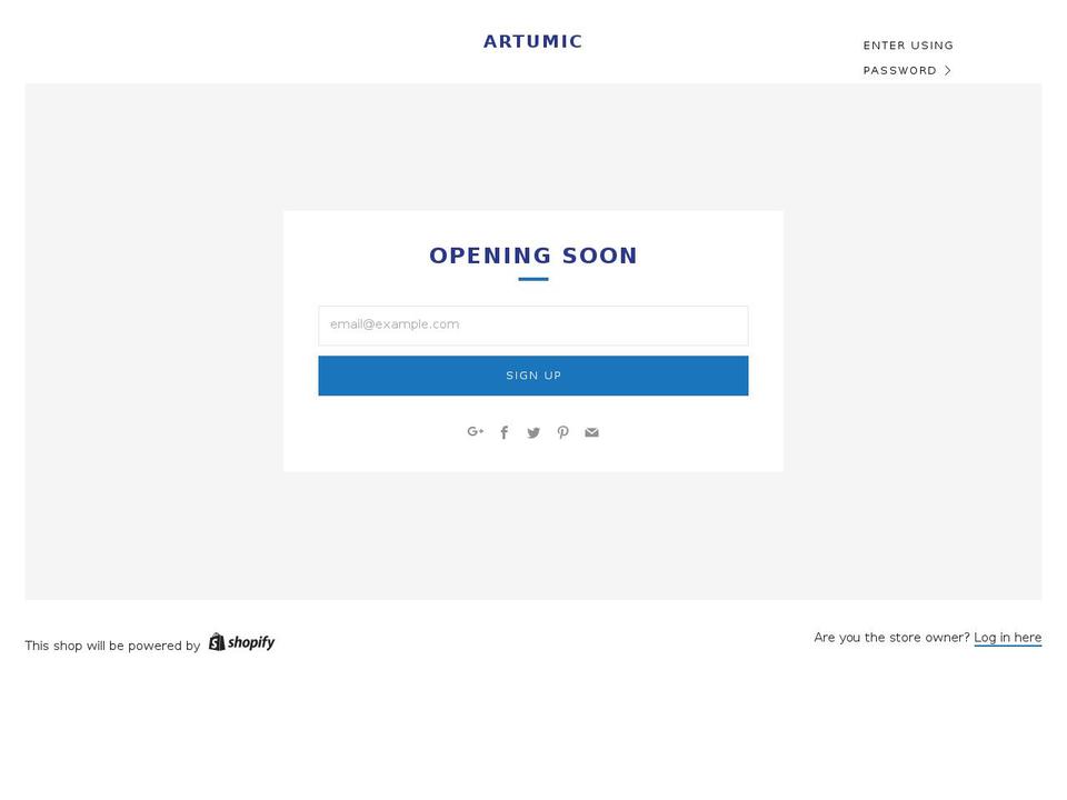 artumic.com — Shopify storefront screenshot