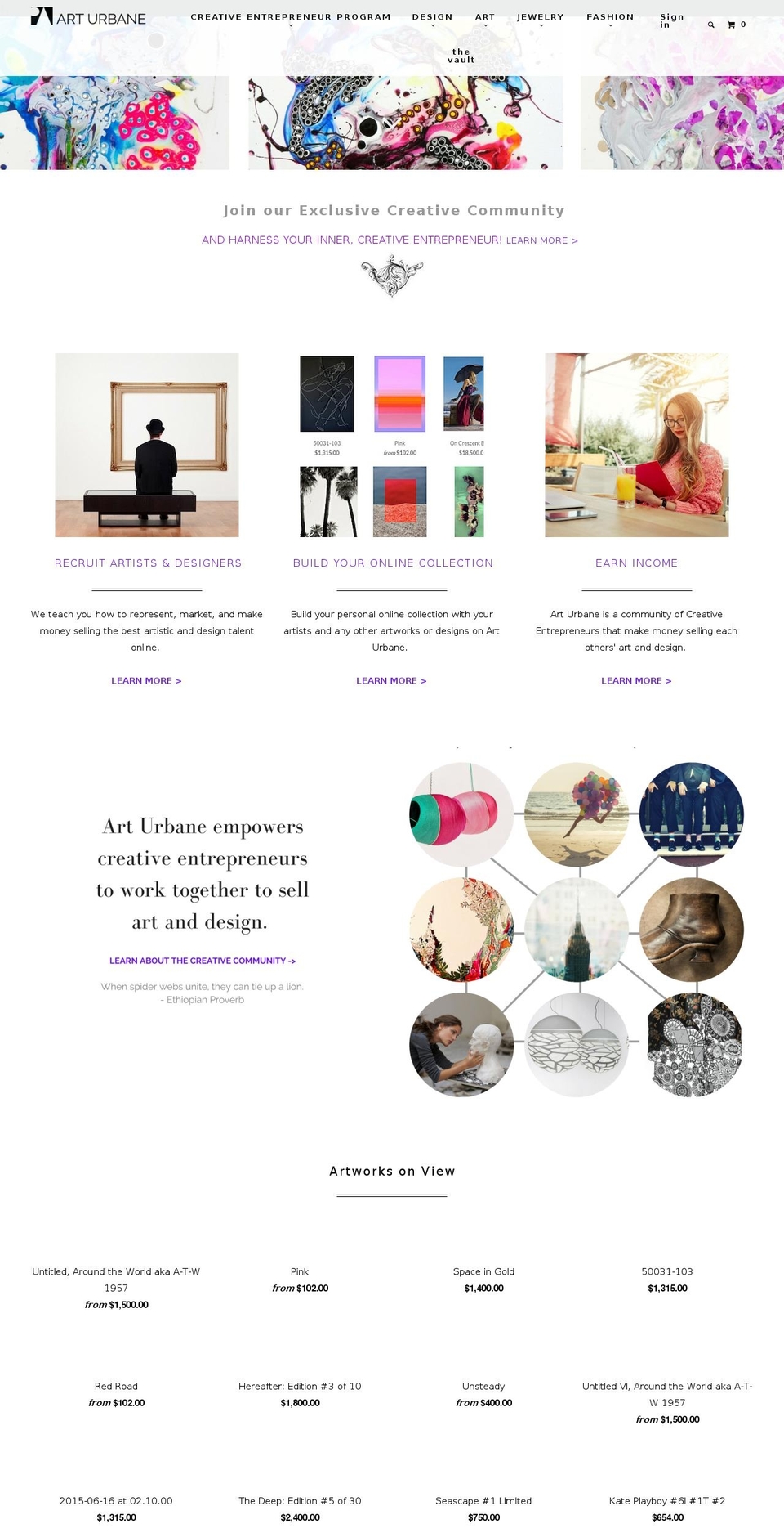 arturbane.com shopify website screenshot