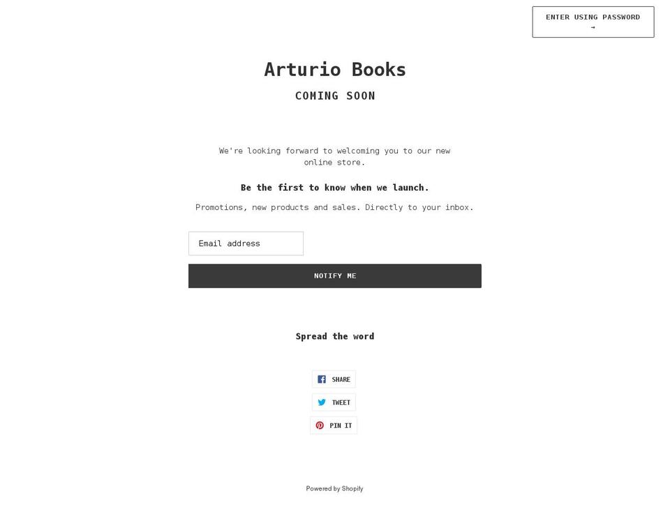 arturiobooks.com shopify website screenshot
